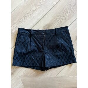 Diane von Furstenberg Black‎ Jacquard Cocktail Shorts Size 12